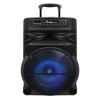 Caja de altavoz con carrito de karaoke bluetooth con batería de 15 pulgadas al mejor precio con 2 micrófonos inalámbricos