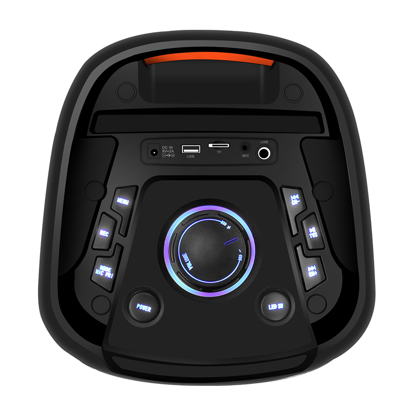 Altavoz Bluetooth de fiesta portátil de 8 pulgadas con luz LED colorida popular Dual