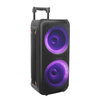 2022 Venta caliente Dual 8 Altavoz de fiesta de plástico con carro de luz de discoteca LED