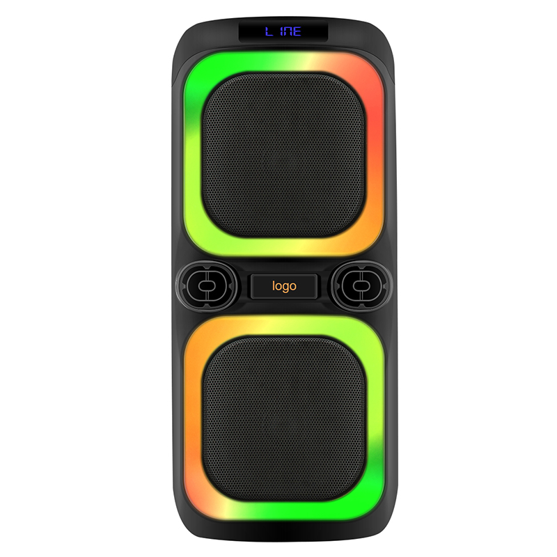 Luz led colorida del nuevo diseño de Guangdong dual bluetooth portátil del altavoz de 8 pulgadas