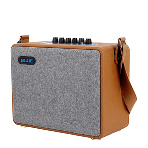 Nuevo altavoz exterior portátil inalámbrico bluetooth de 6 pulgadas de cuero pequeño con correas